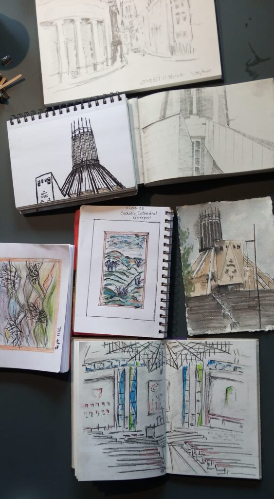 urban sketches Liverpool Metropolitan Cathedral