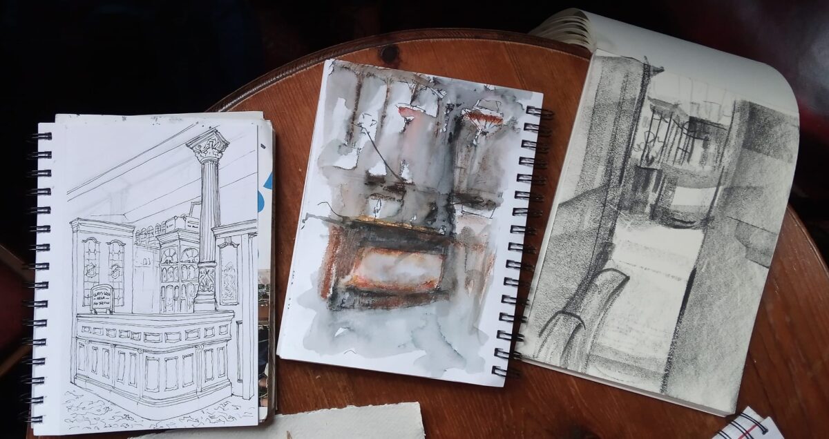 urban sketch phil pub liverpool