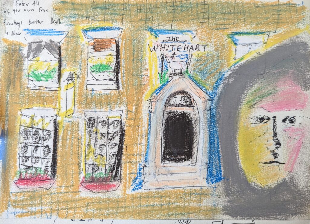 pastel urban sketch Liverpool Hope Street