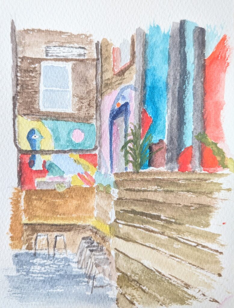 watercolour urban sketch Liverpool